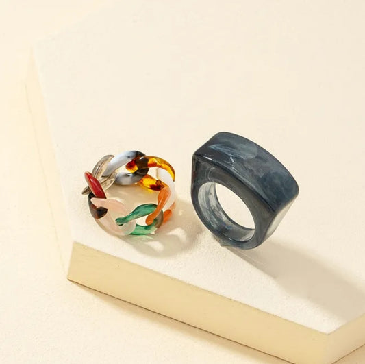 Acrílic Multicolor Rings