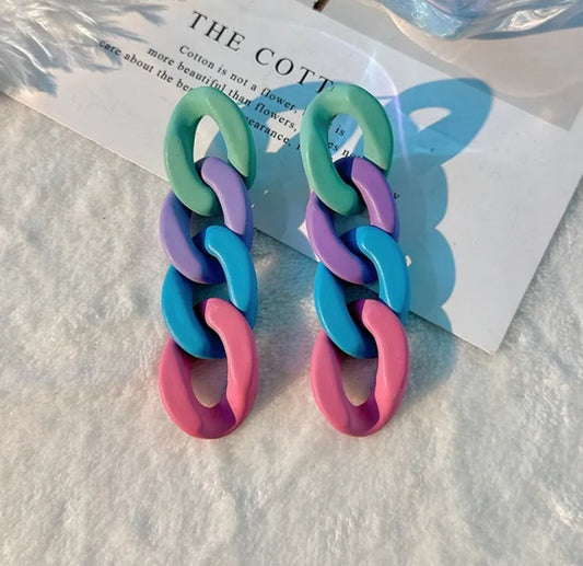 Tricolor Acrílico Earrings